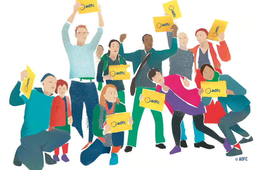 Symbolbild Demo Demonstration für eine Radschnellverbindung Rastatt - Karlsruhe