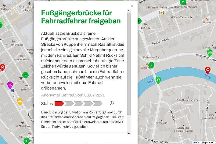Karte der Vorschläge und Anregungen