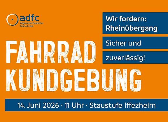 Kundgebung für sicheren Rheinübergang bei Iffezheim