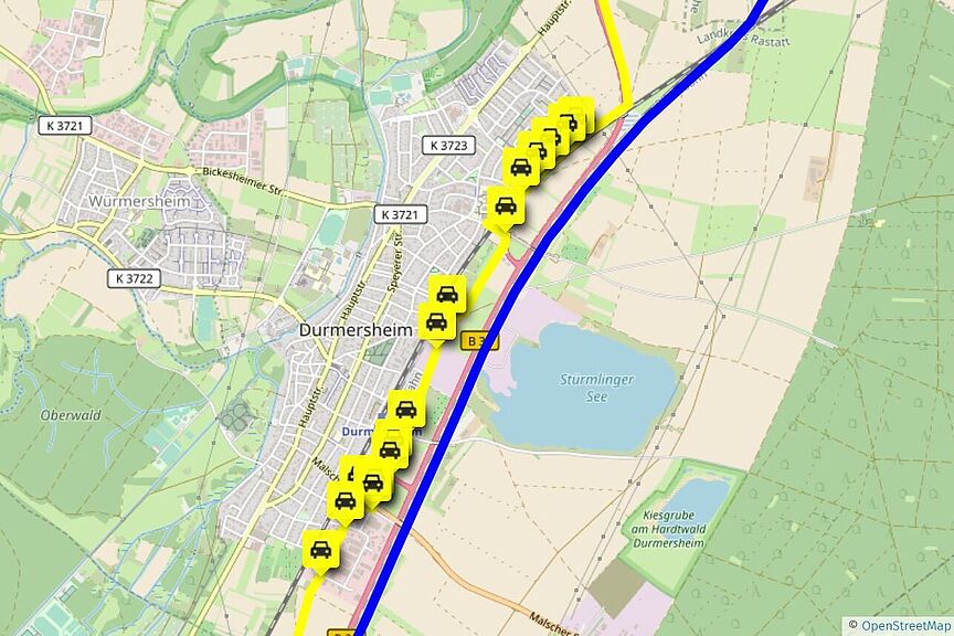 RS13 Gemarkung Durmersheim Geplanter RS13 führt konfliktträchtig durch mehrere Orte